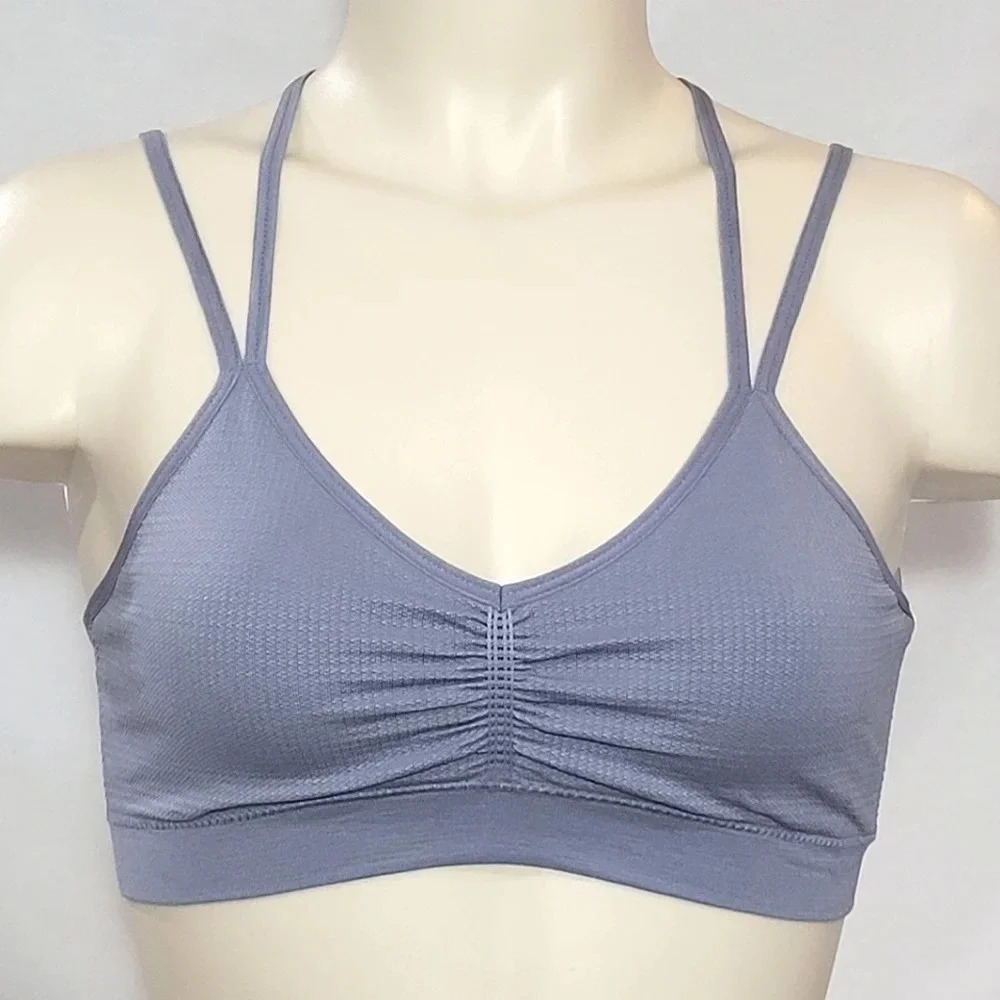 LARGE Xhilaration Strappy Back Jacquard Bralette Slate Gray NWT New with T